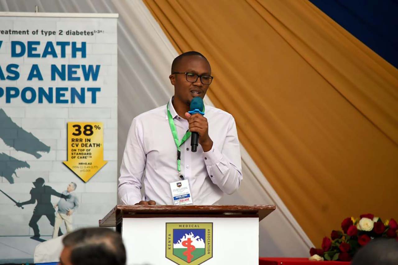 Mugo Peter presenting at the 49th the KMA Scientific Conference. He is currently the Research Coordinator of EUReC.